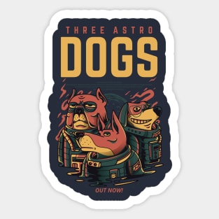 Three Astro Dogs Sticker